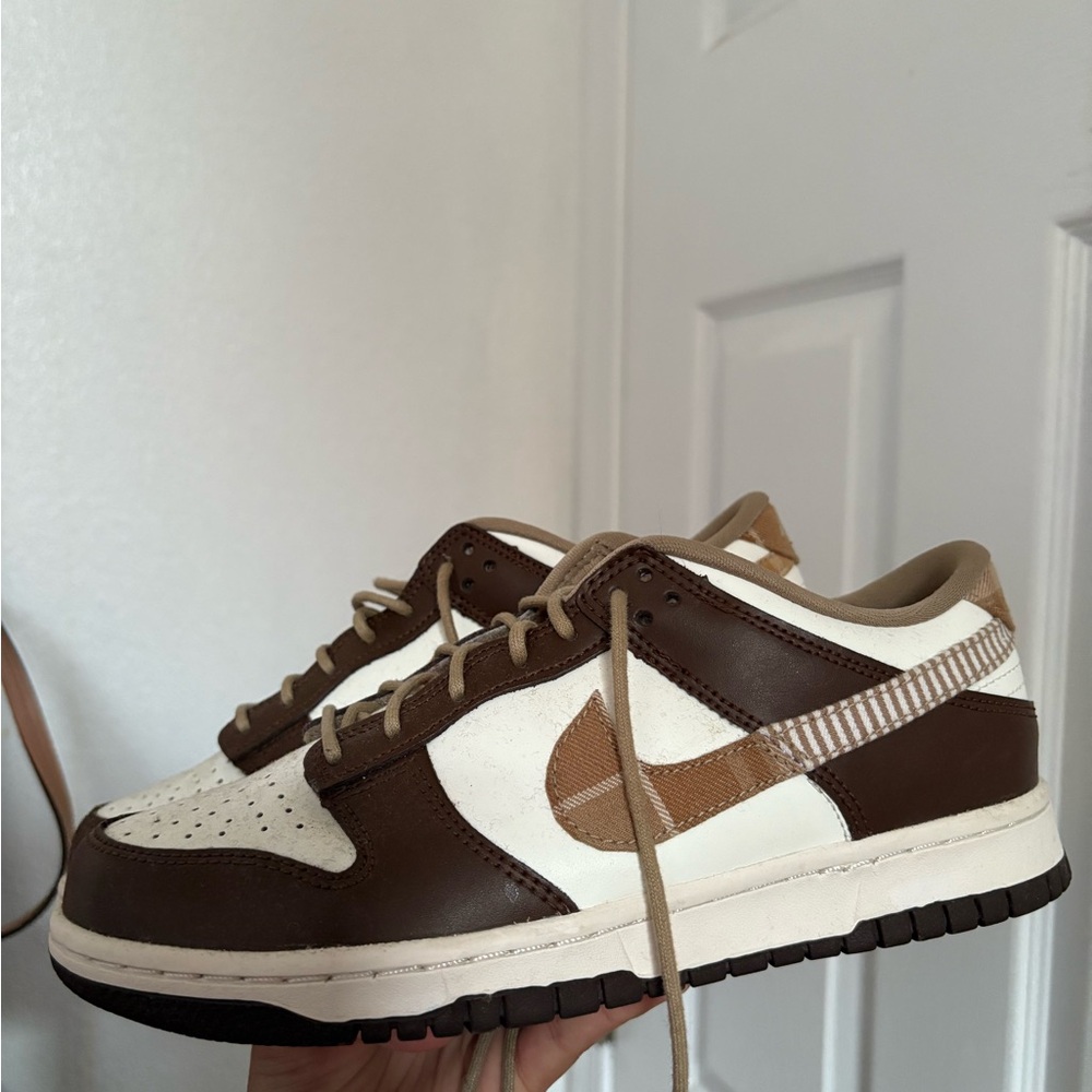 Nike Brown and White Dunk Sneakers Classic Design